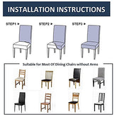 HOTKEI Blue Indigo Print Stretchable Dining Chair Cover, Seat Cover and Protector for Dining Chair